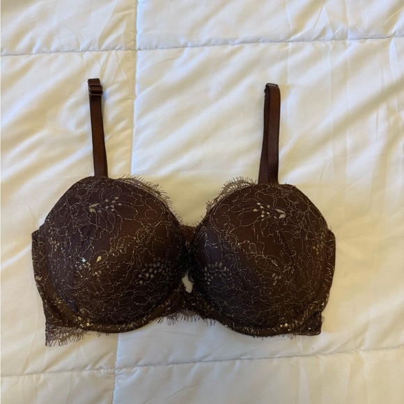 Victoria’s Secret Elegant Lace Very Sexy Push up Bra - Brown size 32DD - Picture 1 of 5